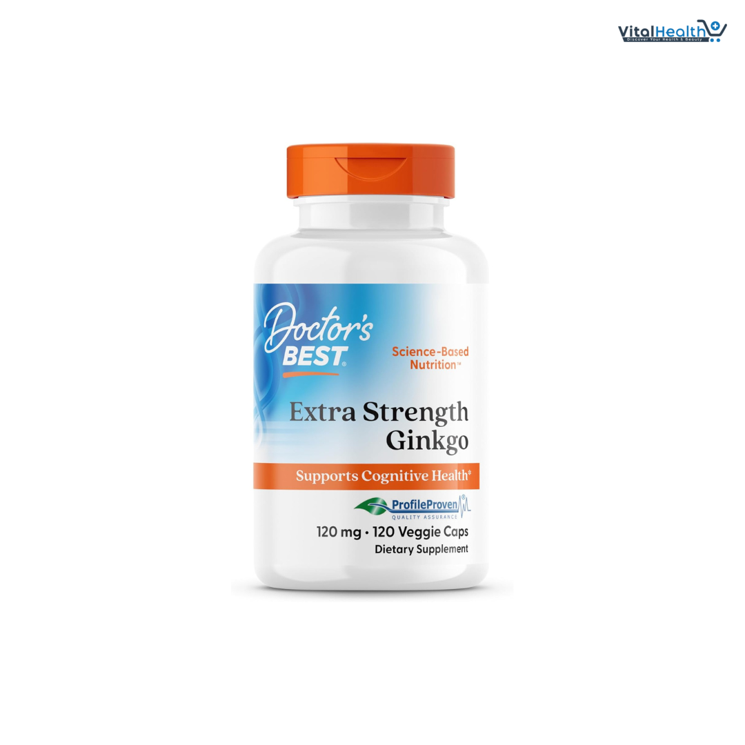 Doctor's Best Extra Strength Ginkgo, Non-GMO, Gluten Free, Vegan, Soy Free, Promotes Mental Function and Memory, 120 mg, 120 Count