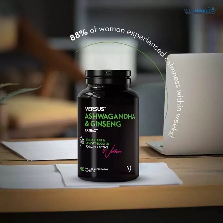 Versus Ashwagandha & Ginseng Extract _ 90 Capsules _ Stress Relief & Memory Booster