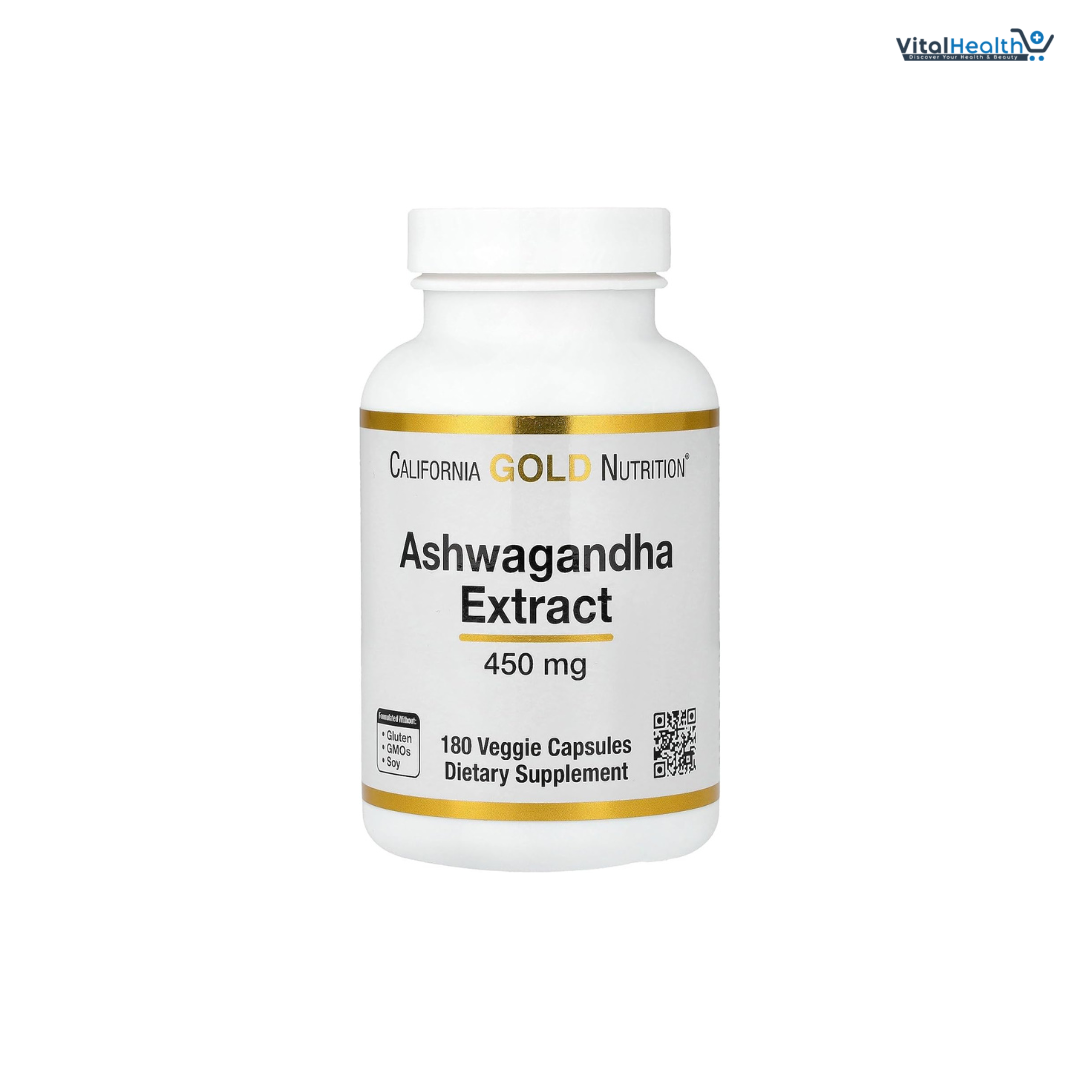 California Gold Nutrition Ashwagandha 450 mg - 180 Veggie Capsules