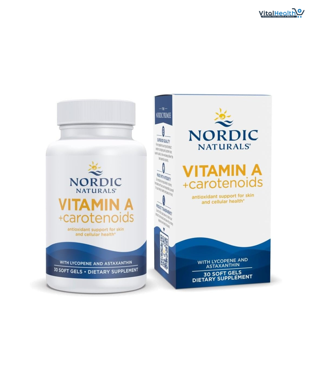 Nordic Naturals Vitamin A + Carotenoids, Unflavored - 30 Soft Gels - Lycopene & Astaxanthin - Supports Skin, Cellular Health - Non-GMO - 30 Servings