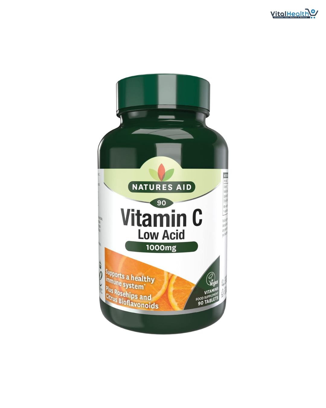 Natures Aid Vitamin C 1000mg Low Acid Formula With Citrus Bioflavanoids
