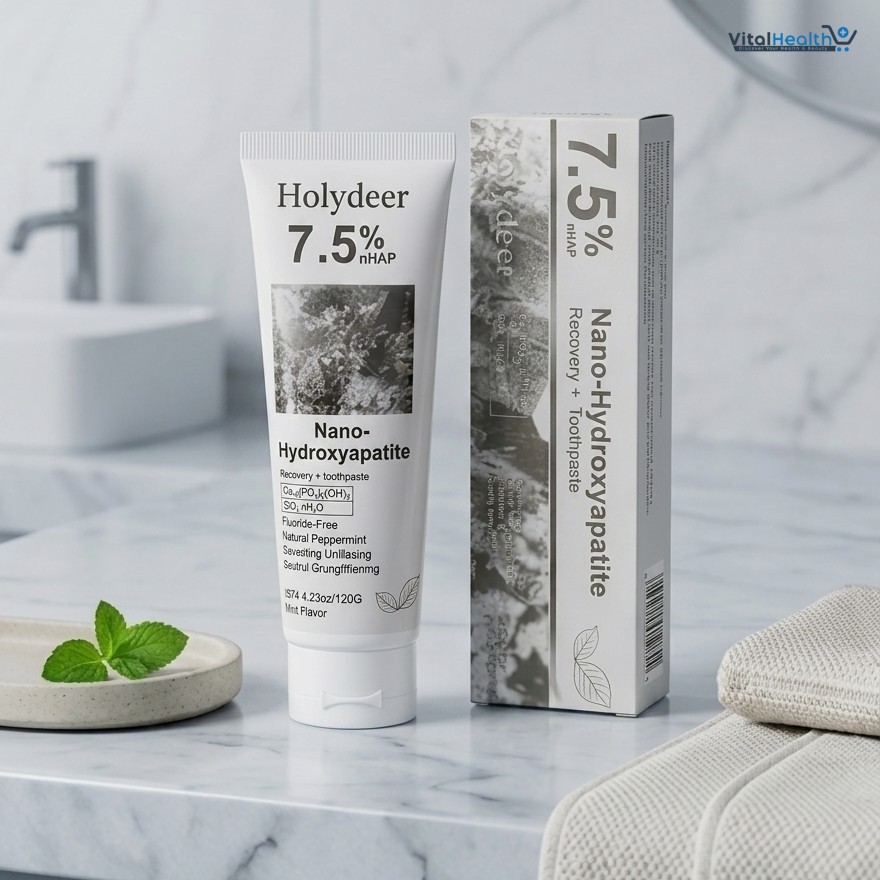 Holydeer Recovery Toothpaste | 7.5% Nano-Hydroxyapatite For Enamel Repair & Whitening 120g