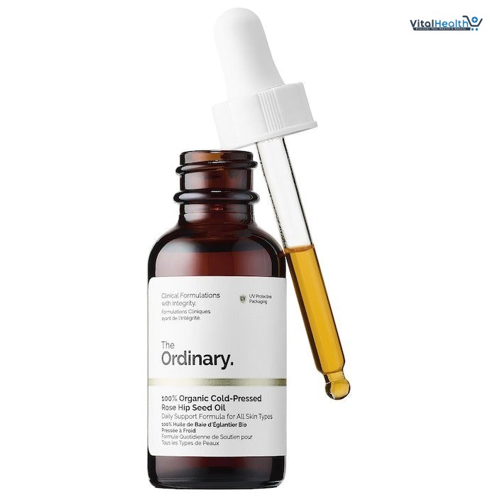 The Ordinary 100% Organic Cold-Pressed Rose Hip Seed Oil, Addresses Signs of Aging by Improving the Appearance of Uneven Skin Tone, Supporting Skin Elasticity, 1 Fl Oz