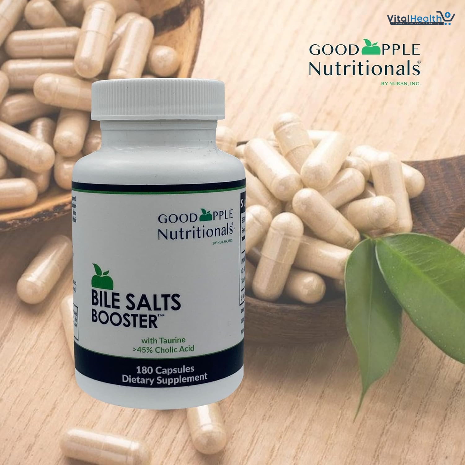 Bile Salts Booster | Supports Gallbladder/No Gallbladder | Ox Bile & Taurine Gallbladder Supplement | Gas & Bloating | Digestive Aid Especially fats | 180 Capsules - 110 mg