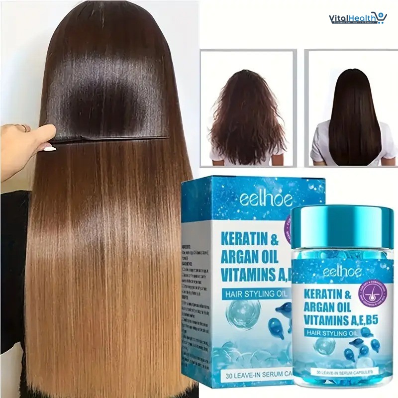EELHOE Hair Vitamin Capsule Keratin Oil Anti Hair Loss Repair Curly Hair Damage Essential Oil essence Silky Hair