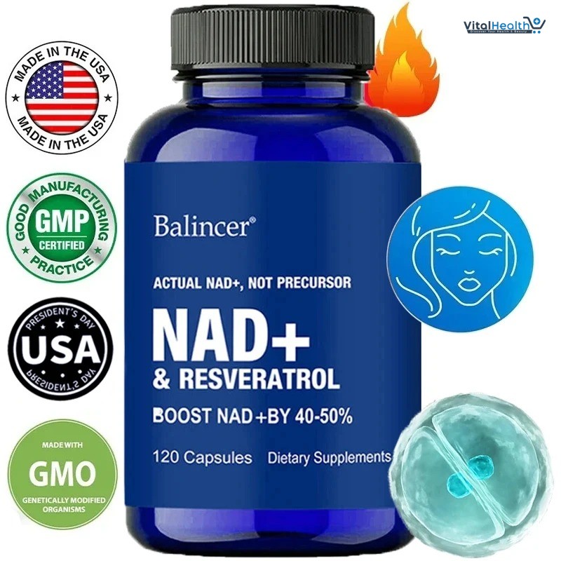 Balincer NAD Supplements with Resveratrol + Vitamin B3, NAD+ Boost Supplements