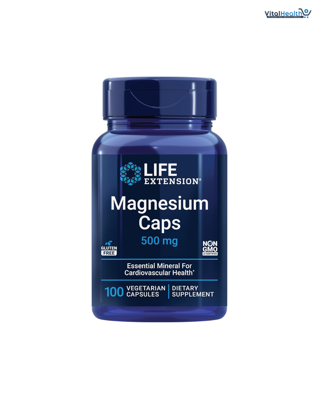 Life Extension Magnesium Caps, 500 mg, Magnesium Oxide, Citrate, and Succinate, Heart Health, Healthy Bones, Metabolism Support, 100 Vegetarian Capsules