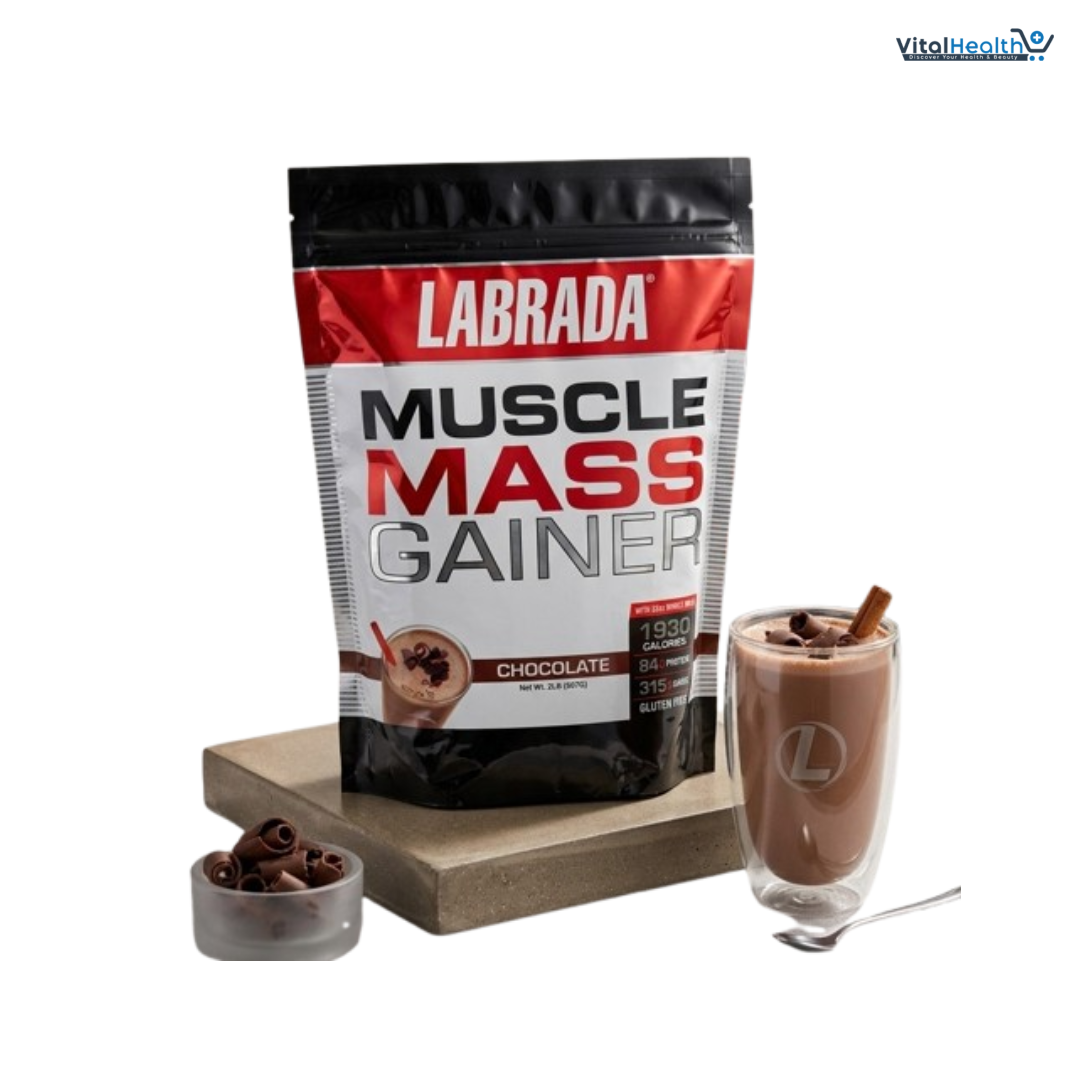 Labrada Nutrition Muscle Mass Gainer 2lbs Chocolate Flavor High-Calorie Weight & Muscle Gain Powder