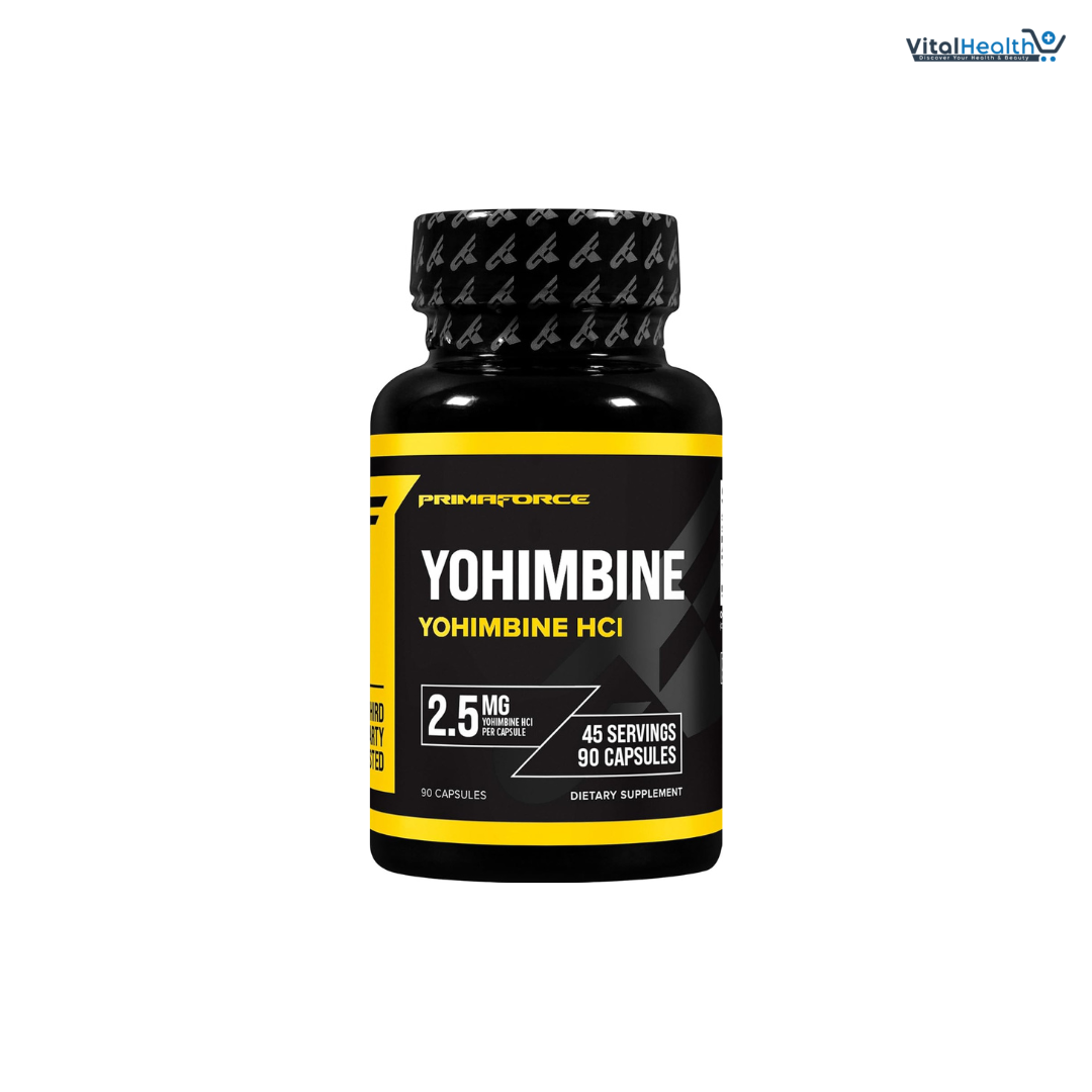 PrimaForce Yohimbine HCl 2.5mg, 90 Capsules - Premium Supplement, Boosts Performance, Zero Fillers, Non-GMO and Gluten Free