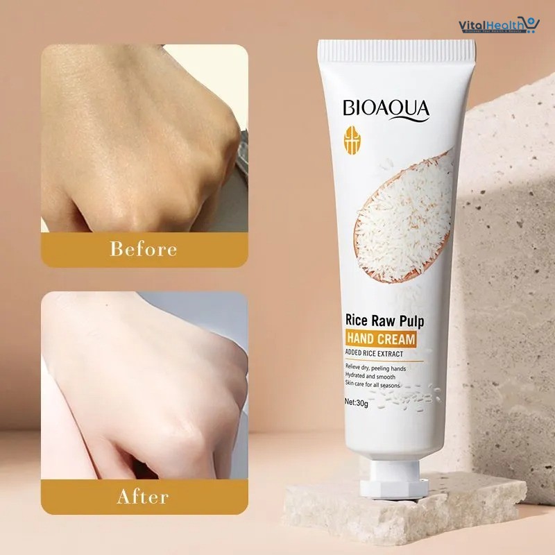 Bioaqua Rice Hand Cream Whitening Volumizing Rejuvenating Ultra Wrinkles Nourishing Moisturizing Refresh Non-Greasy Face Body Care Cream