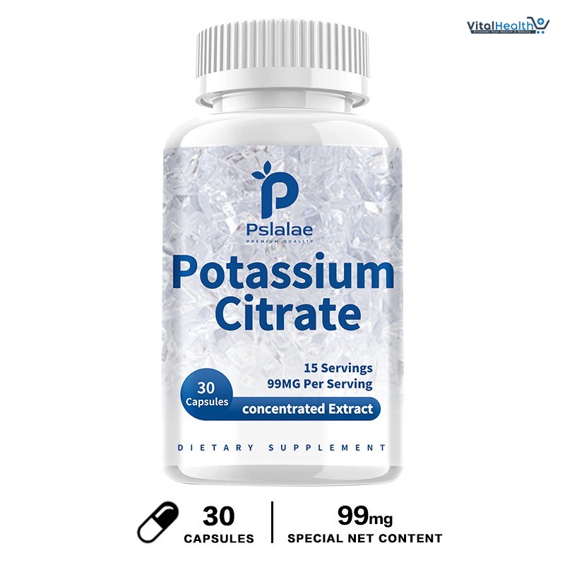 Pslalae Potassium Citrate 99 Mg Capsules Supports Electrolyte Balance and Normal PH