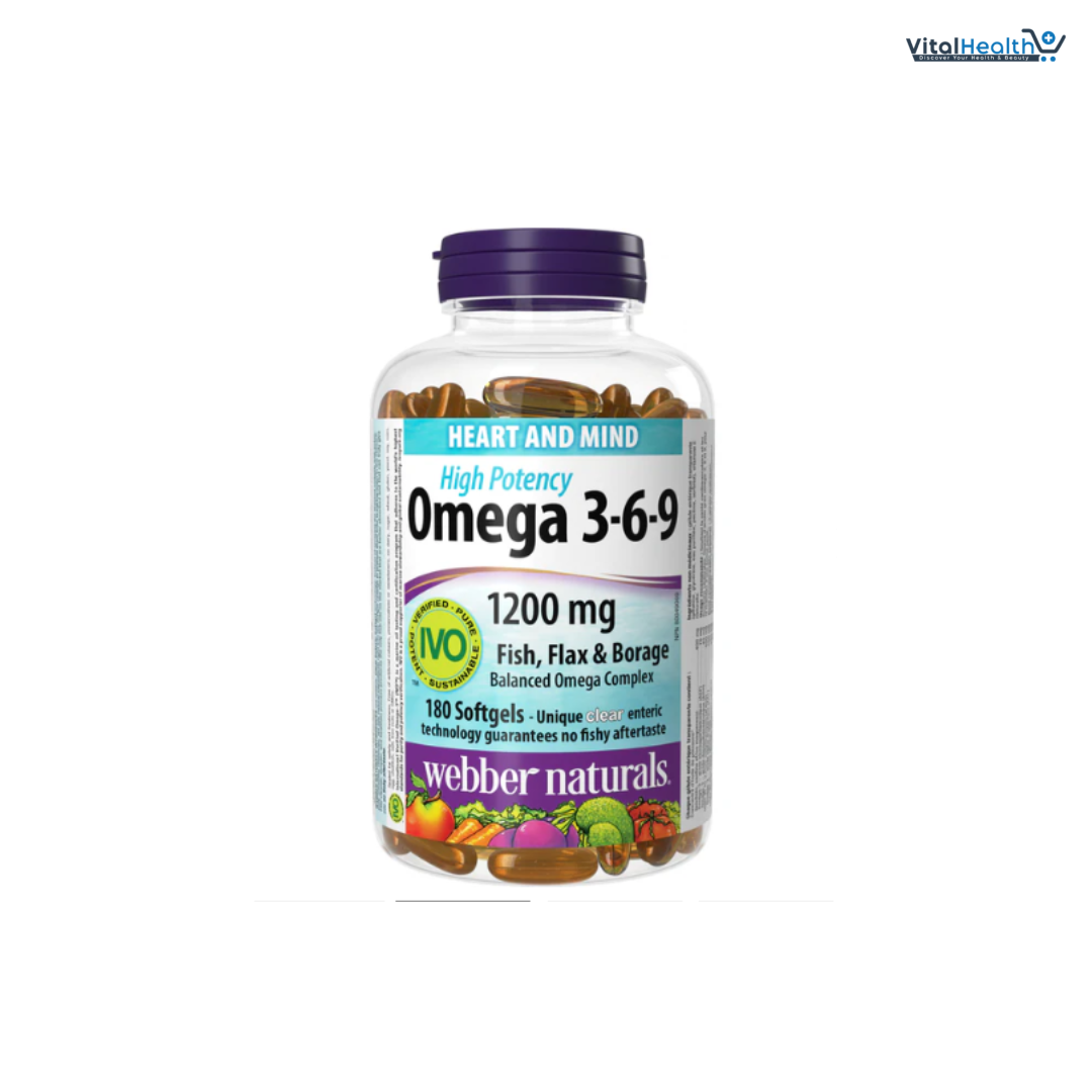 Webber Naturals High Potency Omega 3-6-9, 180-Count