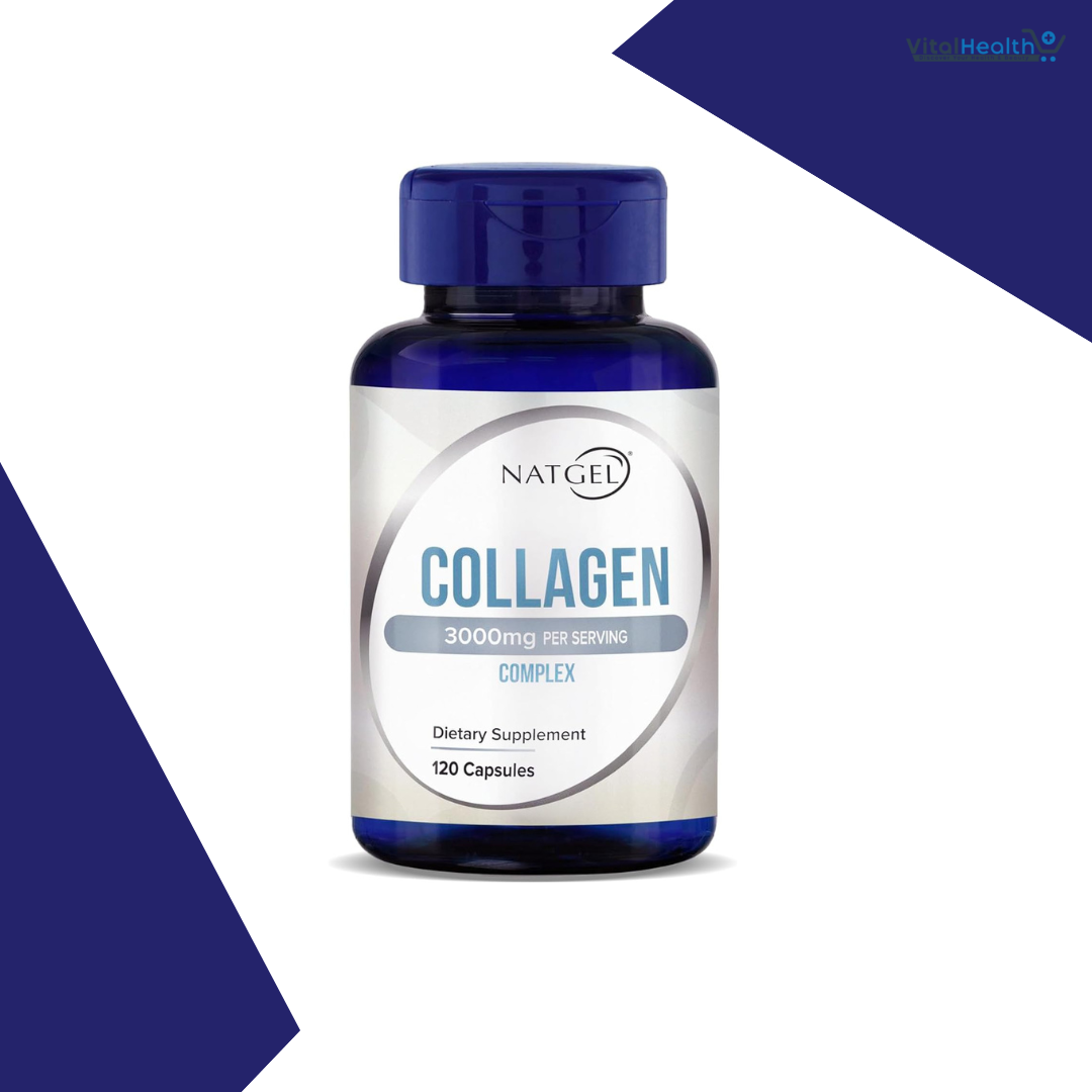 NATGEL Collagen Peptides Type I & III | 3000mg - 120 Capsules | Premium Hydrolyzed Collagen for Skin, Hair, Nails & Joint