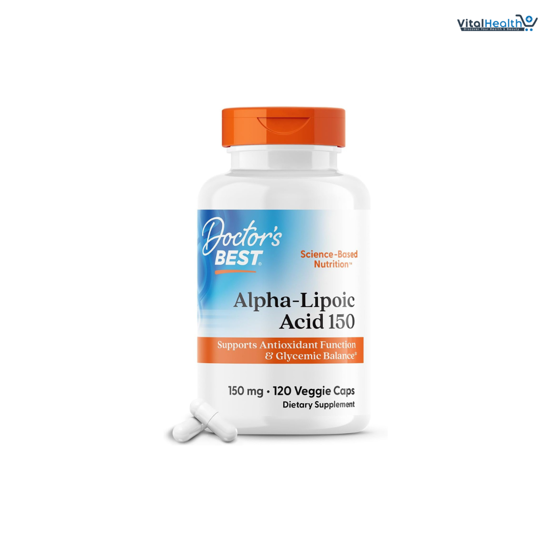 Doctor's Best Alpha-Lipoic Acid 150, Helps Support Glucose Metabolism and Regenerate Antioxidants* Non-GMO, Gluten Free, Vegan, Soy Free, 150mg, 120 Veggie Caps