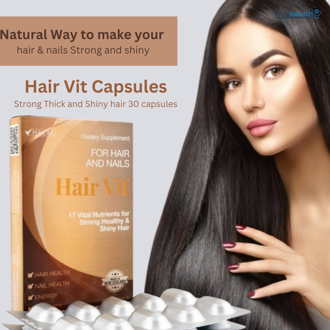 Hair Vut Capsules Healthy Hair Supports Nail Health and Growth, Boosts Immunity and Restores Energy Dietary Supplement 30 Capsules