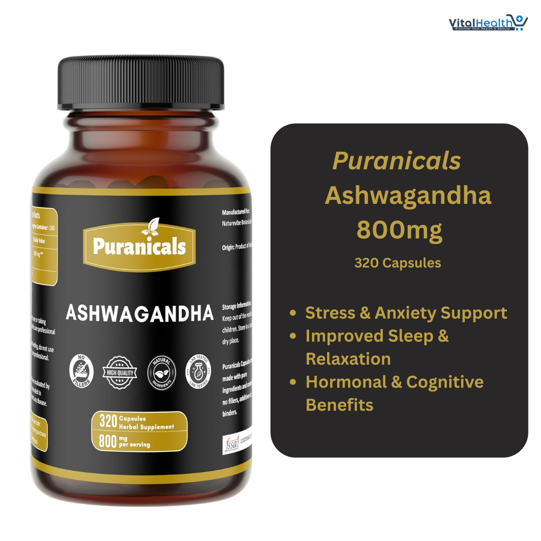 Ashwagandha Premium 320 Capsules Non GMO and Gluten Free | Herbal Supplement | 800 mg Per Serving | Made with 100% Pure Herb Ashwagandha Powder