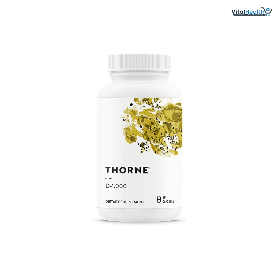 THORNE - 1,000 IU - Vitamin D3 Supplement - Supports Healthy Bones, Teeth, Muscles, Cardiovascular & Immune Function* - Gluten, Dairy & Soy-Free  - 90 Servings