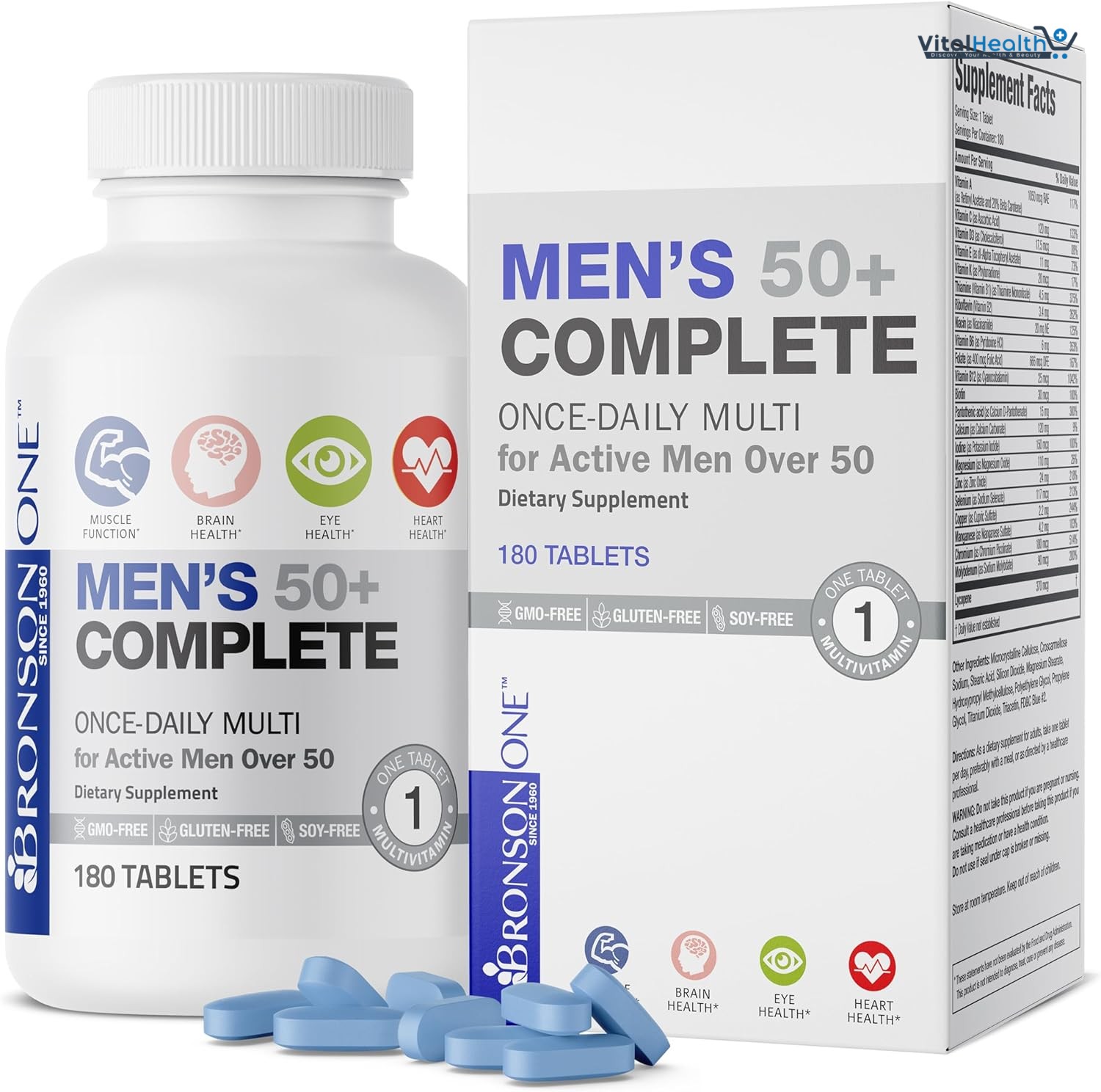 Bronson ONE Daily Mens 50+ Complete Multivitamin Multimineral
