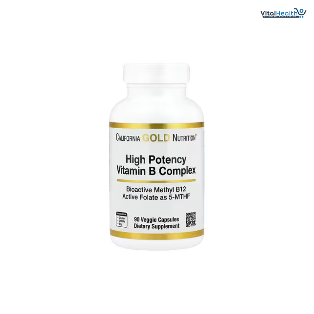 California Gold Nutrition High Potency Vitamin B Complex With Thiamin HCI, Niacin, Pantothenic Acid & Inositol Veggie Capsules