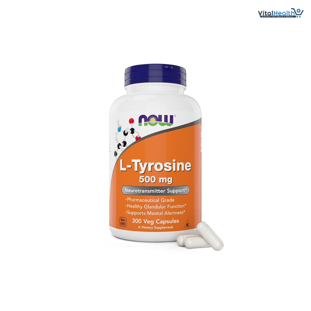 NOW Supplements, L-Tyrosine 500 mg, Supports Mental Alertness, Neurotransmitter Support, 120 Capsules