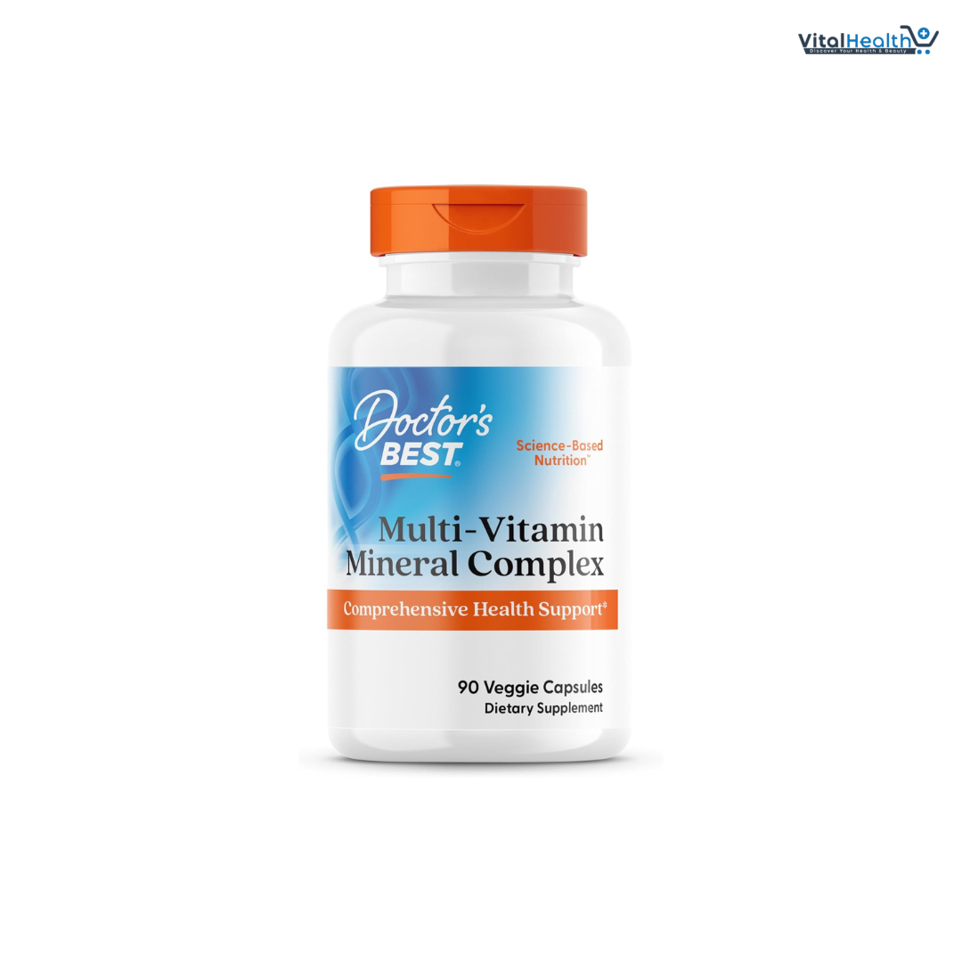 Doctors Best Multi-Vitamin Mineral Complex, Comprehensive Health Support, Non-GMO, Gluten Free, Vegan 90 Veggie Capsules