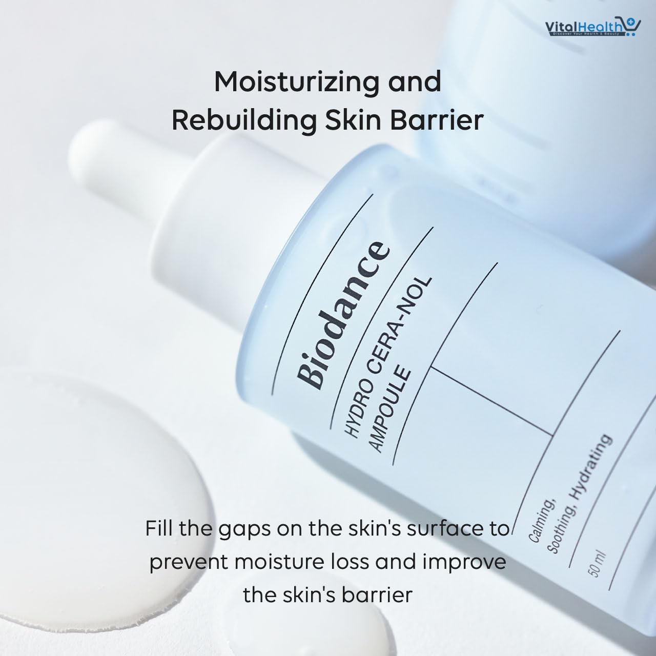 Biodance Hydro Cera Nol Ampoule Hydrating Soothing Serum With Panthenol Ceramides And Hyaluronic Acid 30ml