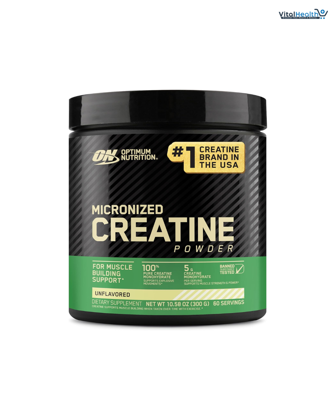 Optimum Nutrition Micronized Creatine Monohydrate Powder, Unflavored, 120 Servings, 600 Grams