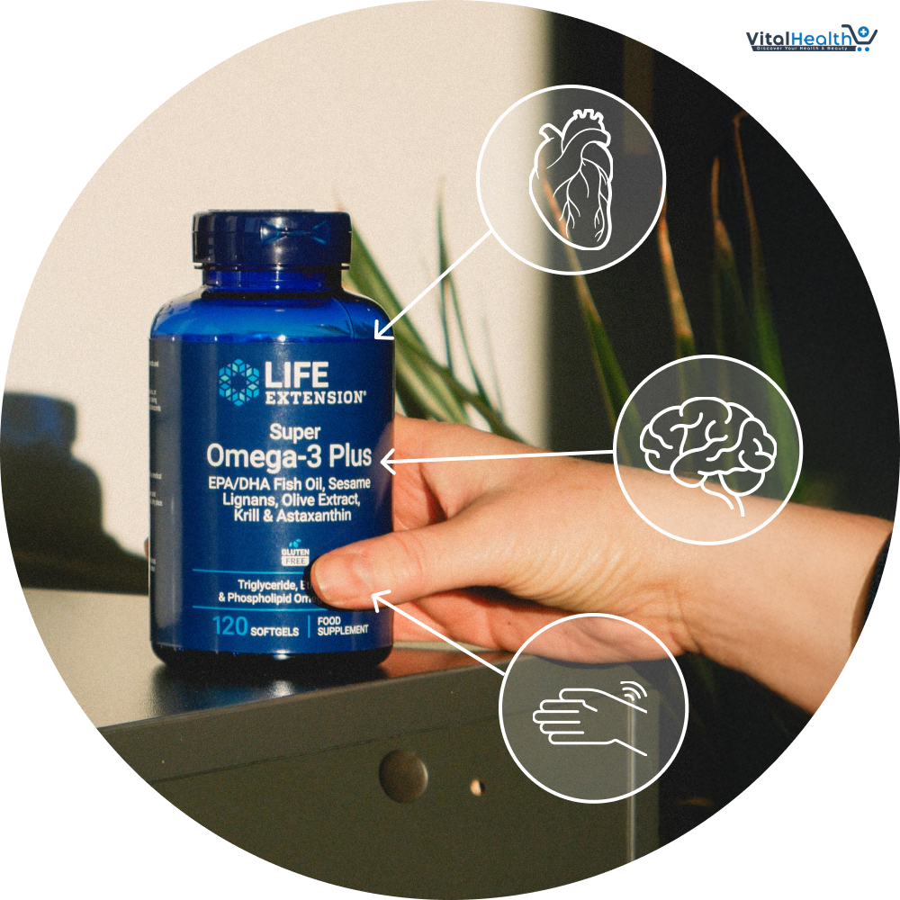Life Extension Super Omega-3 Plus EPA/DHA Fish Oil, Sesame Lignans, Olive Extract, Krill & Astaxanthin -  120 Softgels