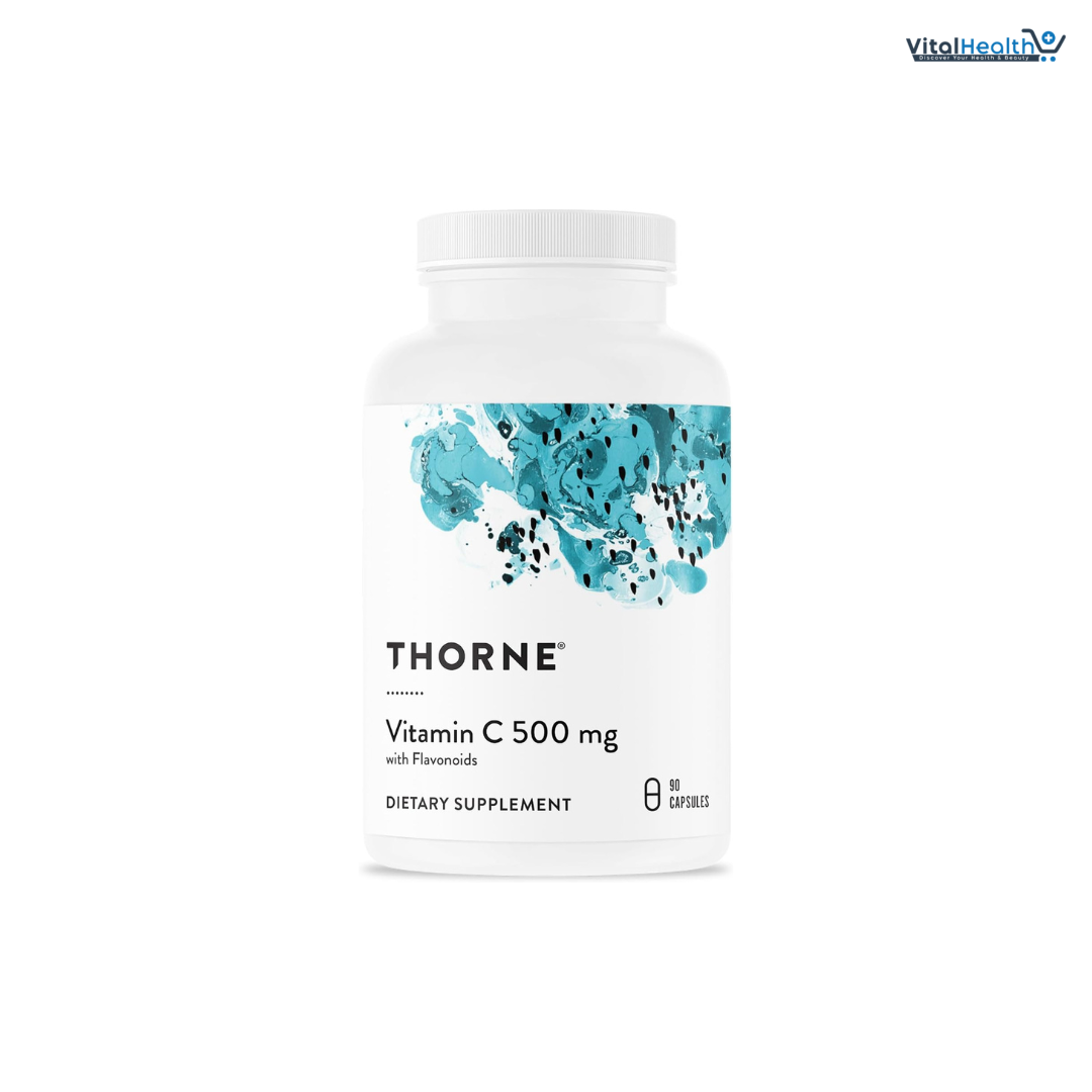 THORNE - Vitamin C 500 mg - Blend of Vitamin C and Citrus Bioflavonoids from Oranges - Supports Immune System, Cellular Energy Production & Collagen Production* - Third-Party Certified - 90 Servings