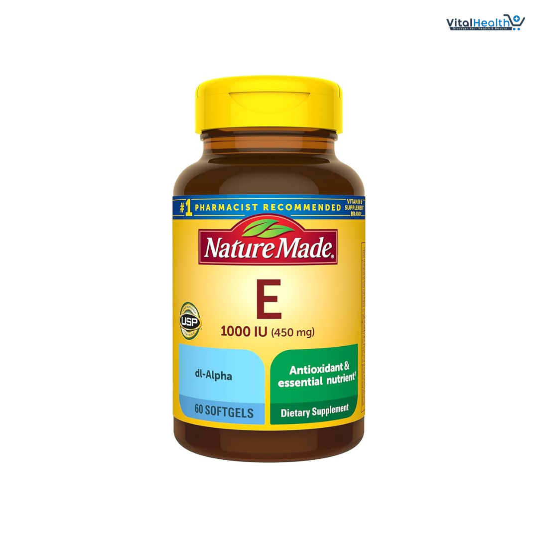 Nature Made Vitamin E 1000 IU 450mg (dl-Alpha) Softgels 60 Ct