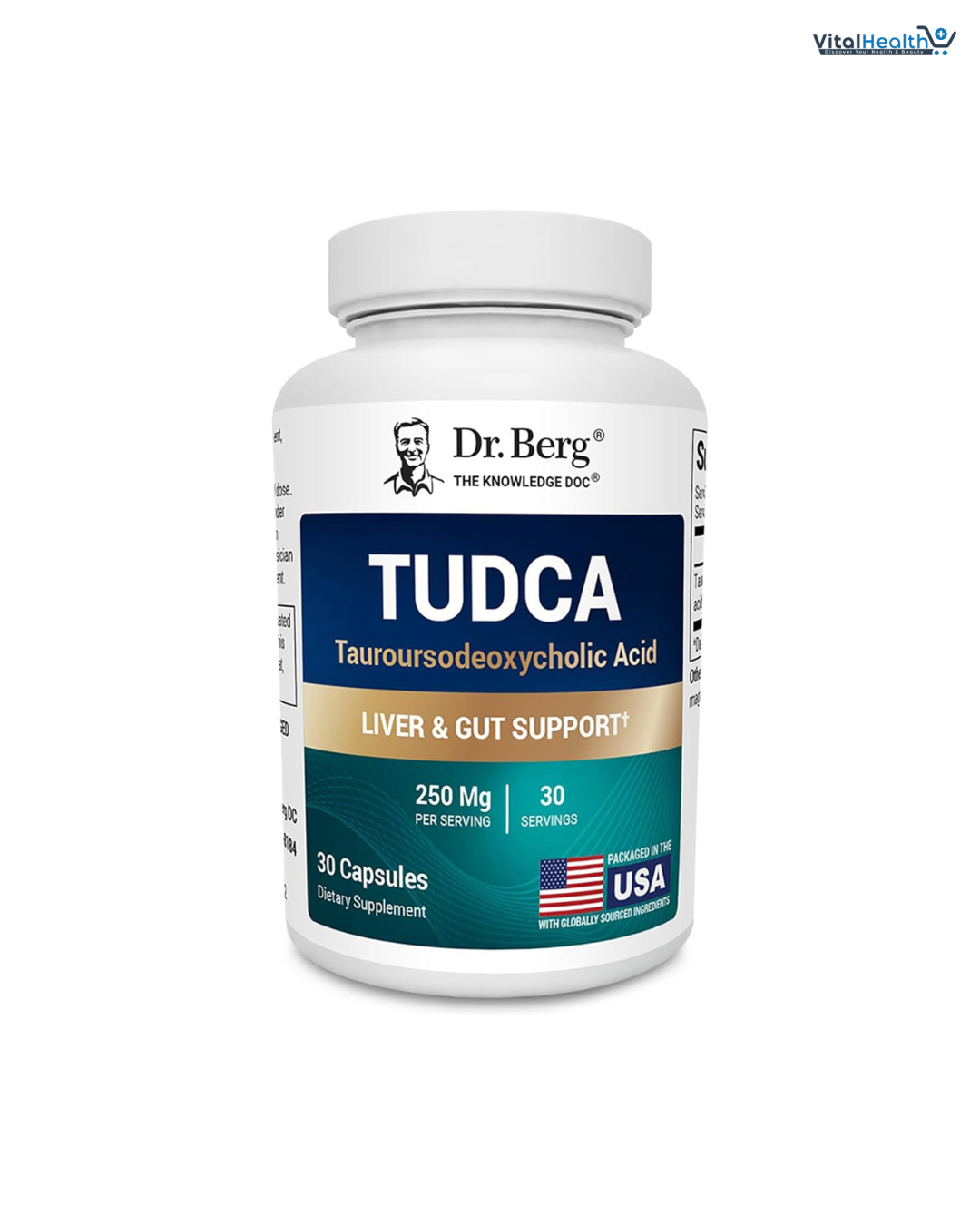 Dr. Berg TUDCA Supplement (Tauroursodeoxycholic Acid) - Powerful Formula for Liver Health, Bile Flow, Gallbladder Support, and Digestive Health - 30 Capsules