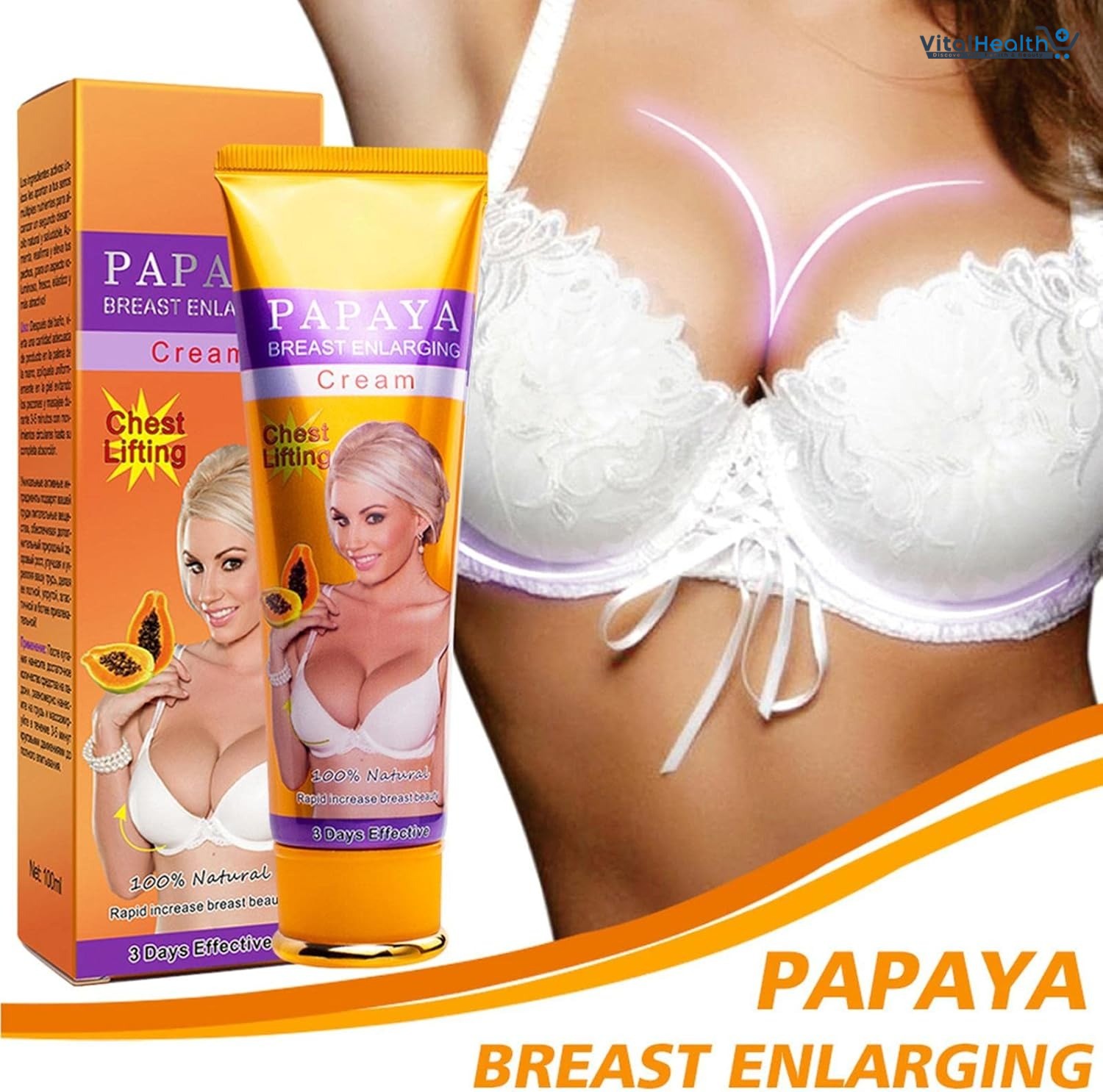 Firulab Papaya Breast & Hip Enlargement Cream Plumping Cream to Enhance Chest and Hips