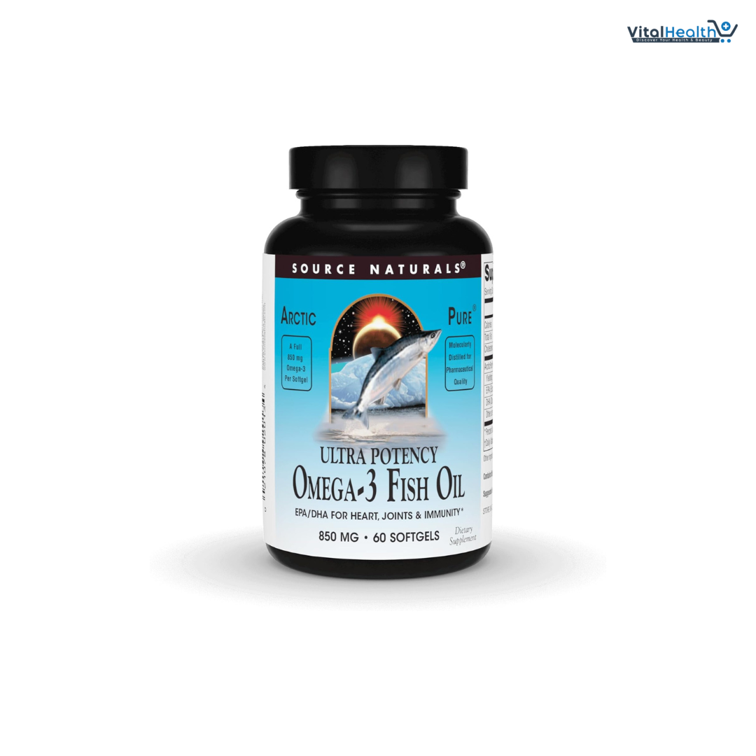 Source Naturals ArcticPure Omega-3 Fish Oil 1125mg Ultra Potency Maximum Strength EPA + DHA for Heart, Joint, Brain & Immune Health - 30 Softgels