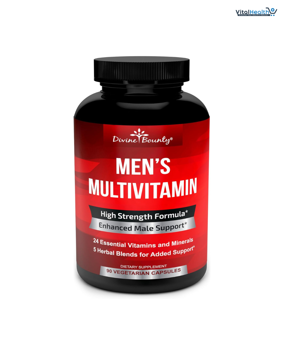 Mens Multivitamin – Daily Multivitamin for Men with Vitamin A C D E K B Complex, Calcium, Magnesium, Selenium, Zinc Plus – 90 Vegetarian Capsules