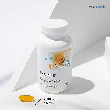 THORNE - Omega-3 with CoQ10 - Omega-3 Fatty Acids Supplement with CoQ10 - EPA and DHA - 90 Gelcaps