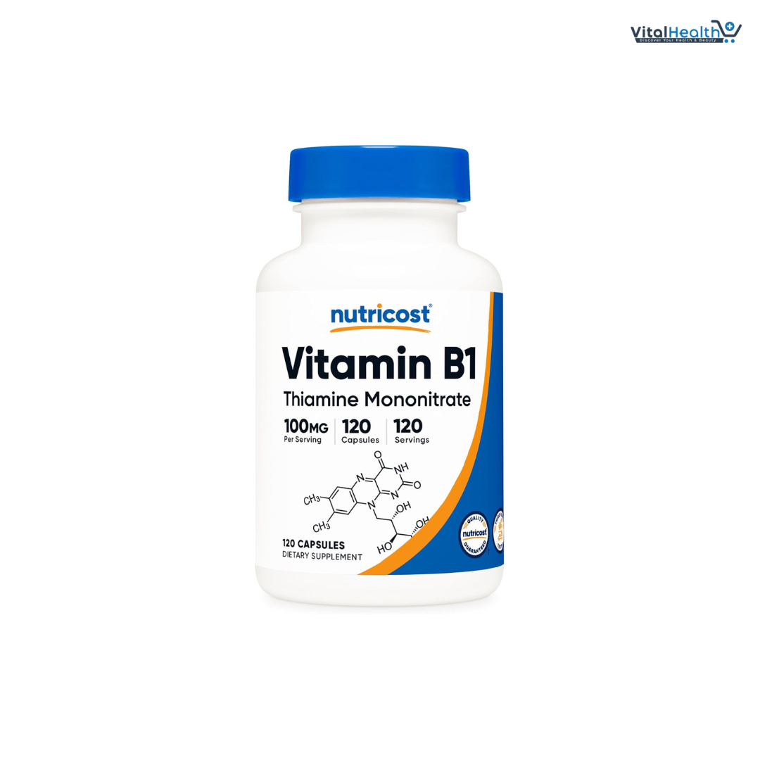 Nutricost Vitamin B1 (Thiamine) 100mg, 120 Capsules - Gluten Free and Non-GMO