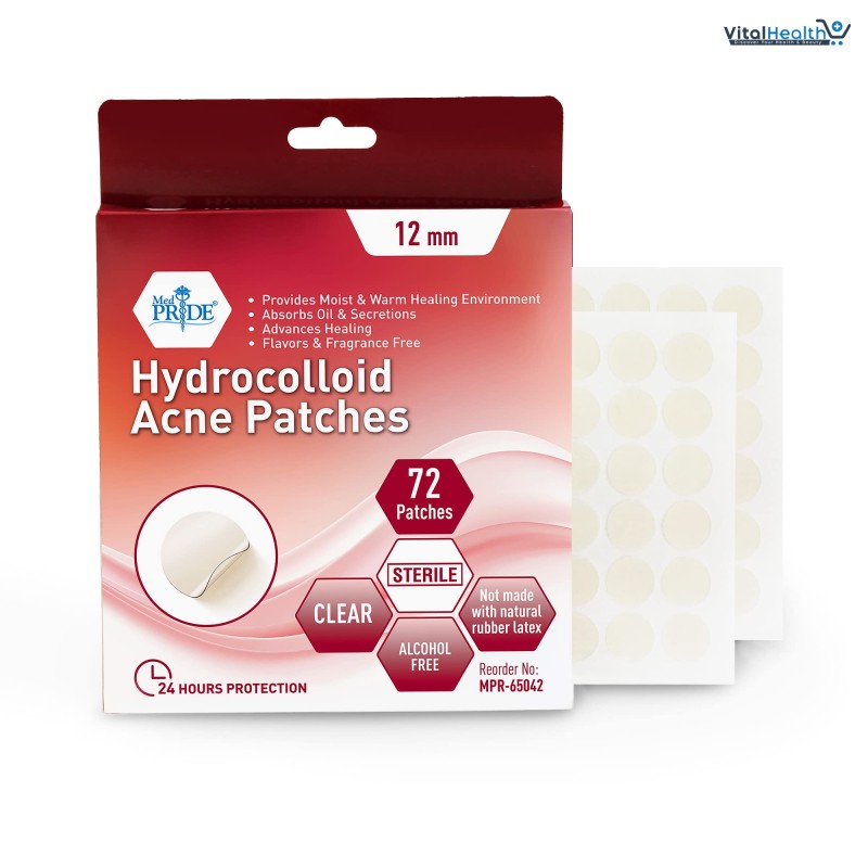MED PRIDE Hydrocolloid Acne Patches 72 Pieces Absorb Oil & Secretion Provides Moist