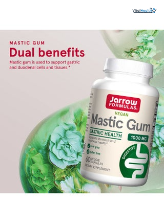 Jarrow Formulas, Mastic Gum, 500mg, Mastic Gum Resin, High Dose, 60 Vegan Capsules, Vegetarian, Soy Free, Gluten Free, Non-GMO